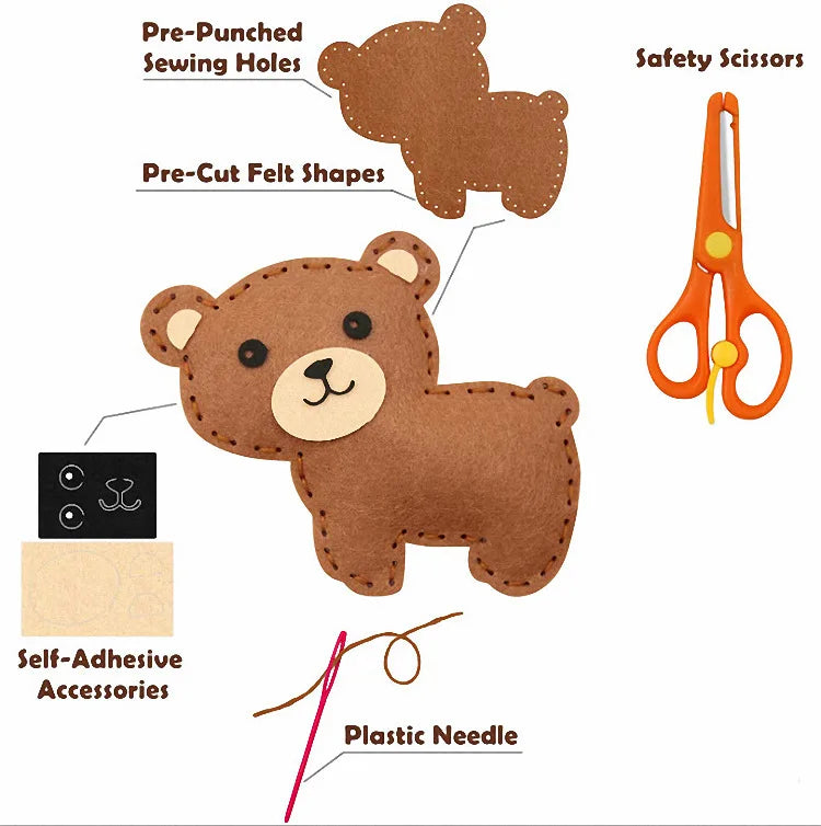 Woodland Animals Sewing Kit – DIY Felt Plush Craft for Kids