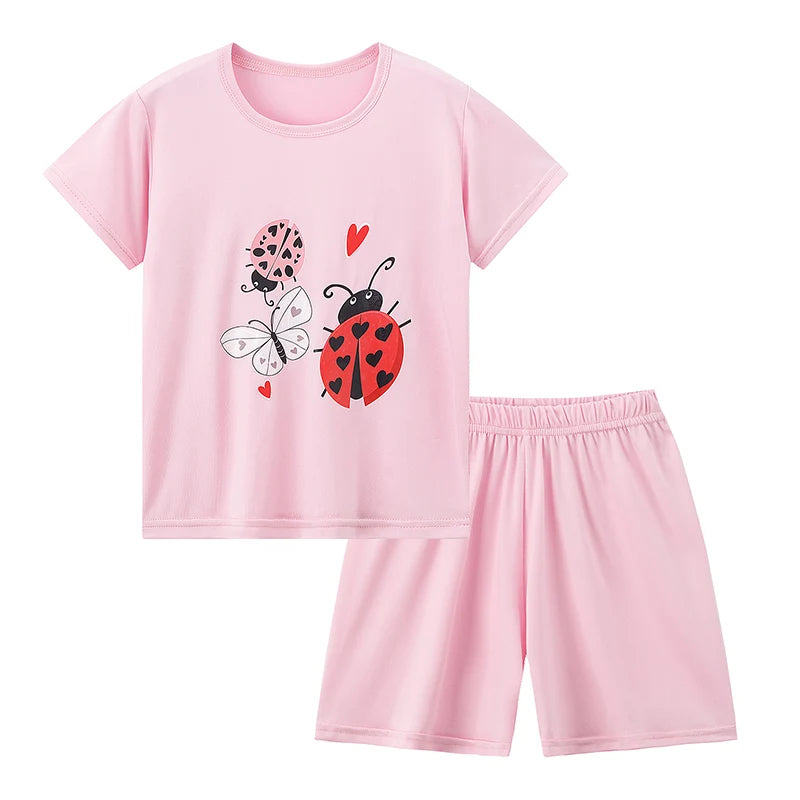 2-Piece Kids Summer Set – Short Sleeve Top & Shorts