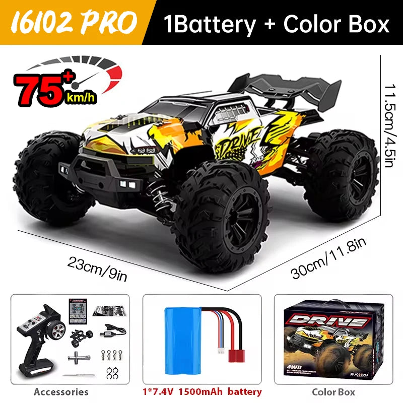 WLtoys 16101 Pro – 1/16 Scale 4WD High-Speed RC Car with LED Lights