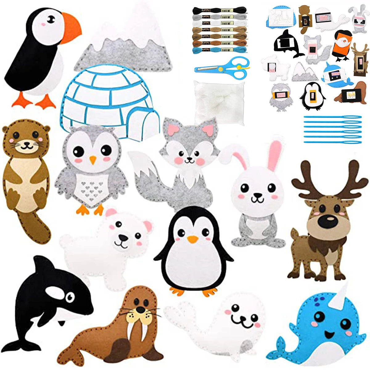 Kids Sea Animals Sewing Kit – Felt Plush Craft Set