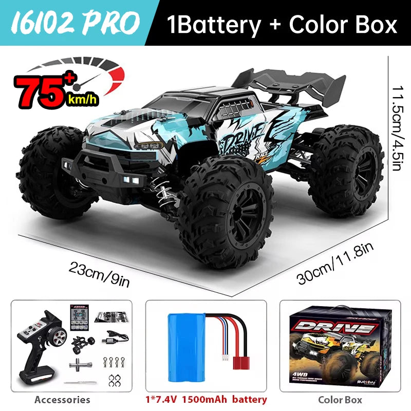 WLtoys 16101 Pro – 1/16 Scale 4WD High-Speed RC Car with LED Lights