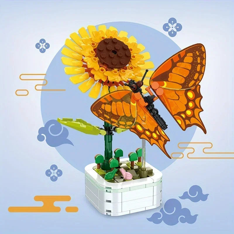 Insect & Flower Building Blocks – DIY Succulent Bouquet Toy