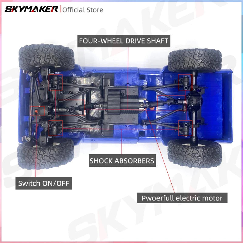 WPL C24-1 RC Car – 1:16 4WD Rock Crawler with LED Lights