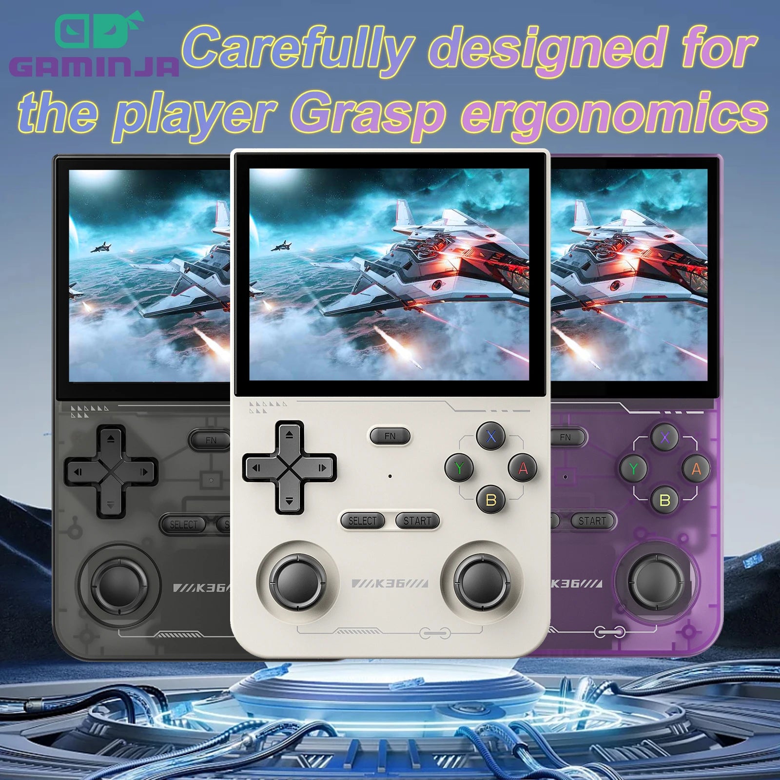 GAMINJA K36 Handheld Game Console – 3.5" IPS Screen