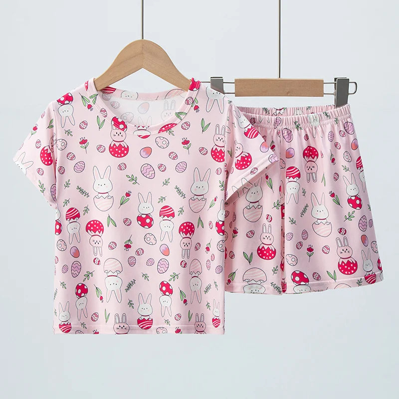 2-Piece Kids Summer Set – Short Sleeve Top & Shorts