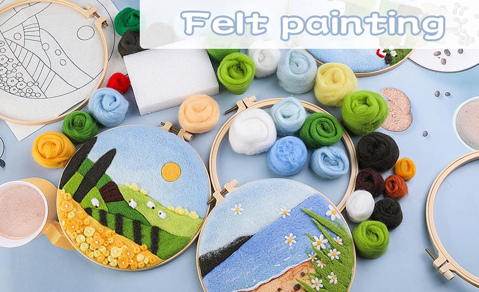 DIY Wool Felting Kit – Hot Air Balloon Handmade Picture