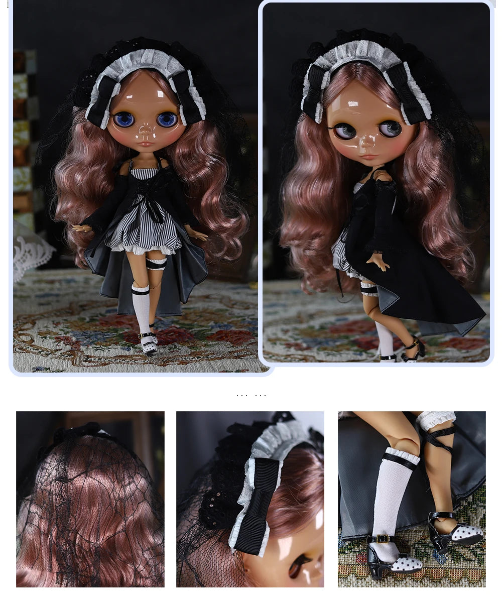 ICY DBS Blyth Doll Joint Body 30CM BJD Toy White Shiny Face and frosted Face with Extra Hands AB and Panel 1/6 DIY Fashion Doll
