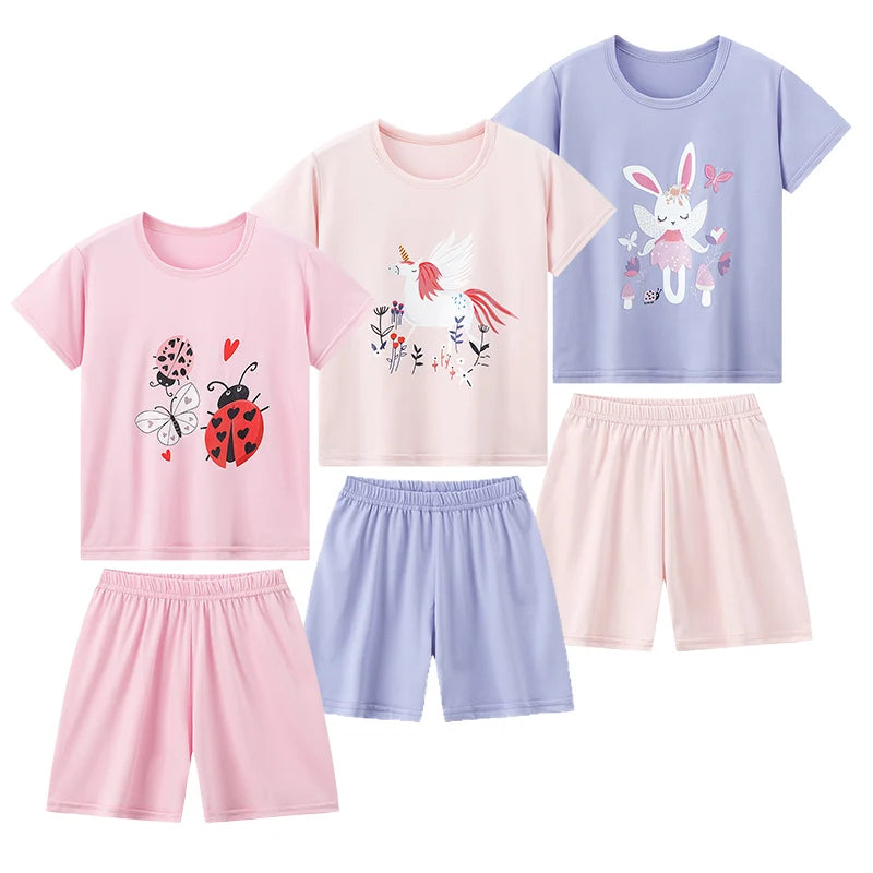 2-Piece Kids Summer Set – Short Sleeve Top & Shorts