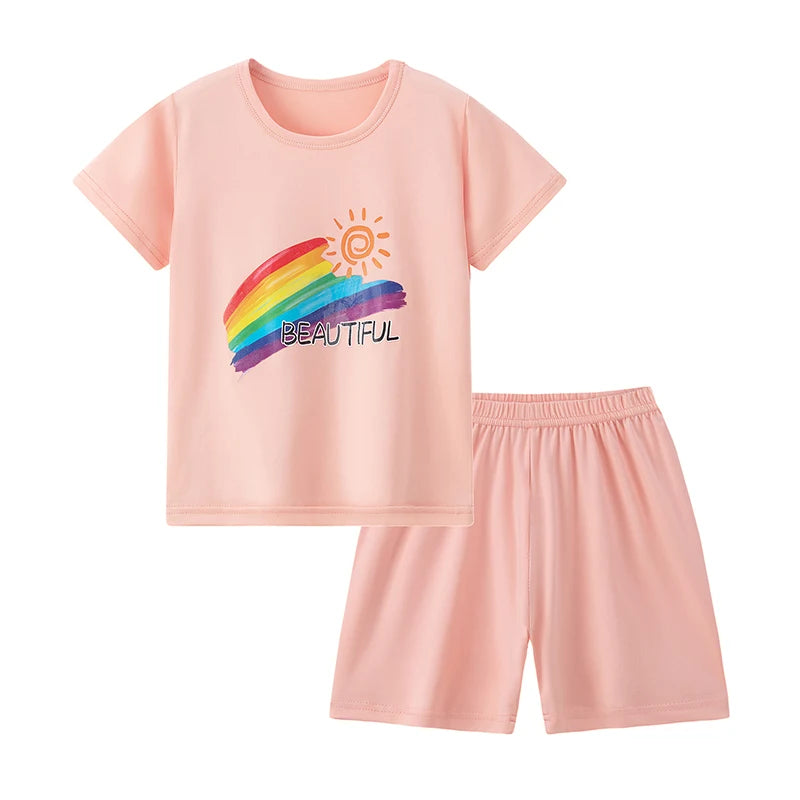 2-Piece Kids Summer Set – Short Sleeve Top & Shorts