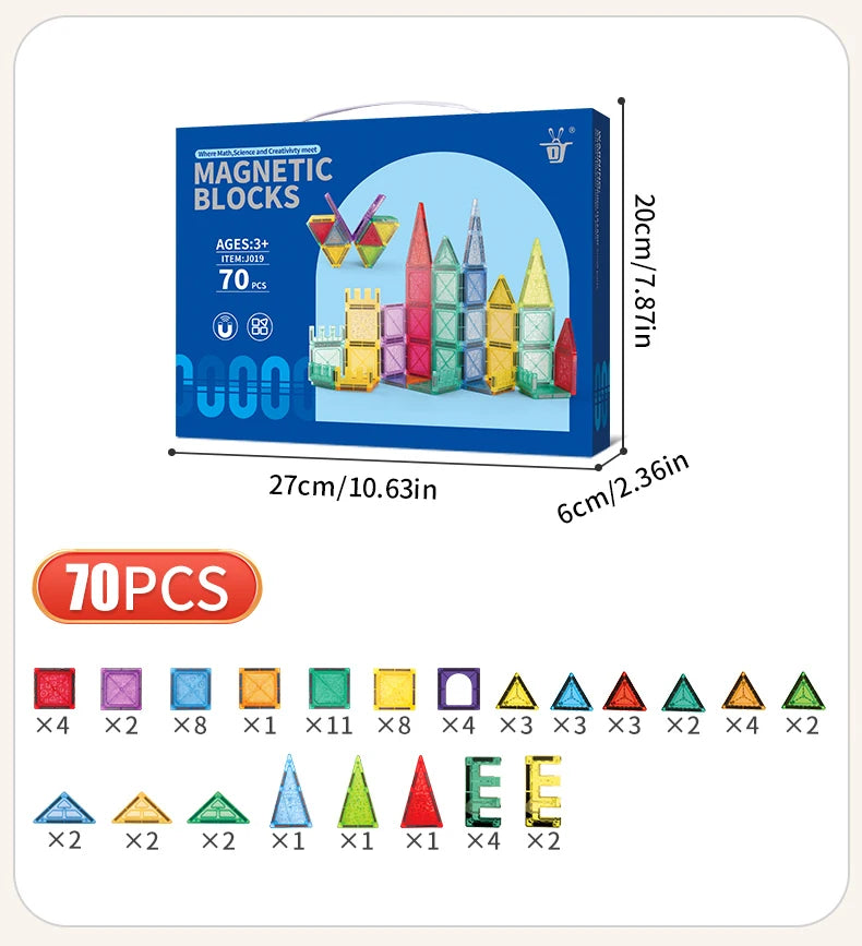 Magnetic Tiles Building Blocks – STEM Toy for Kids 3-8
