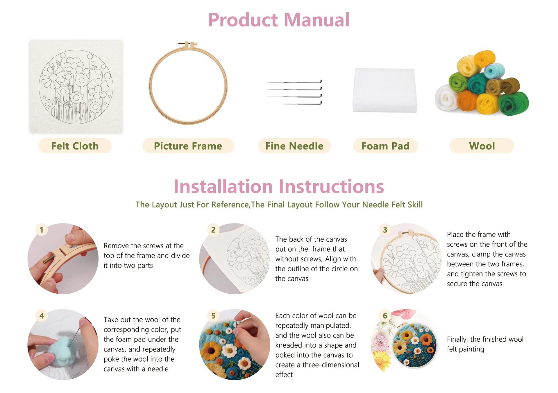 DIY Wool Felting Kit – Hot Air Balloon Handmade Picture