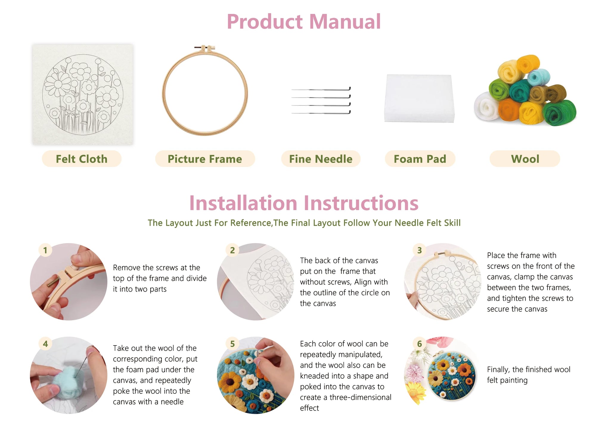 DIY Wool Felting Kit – Hot Air Balloon Handmade Picture