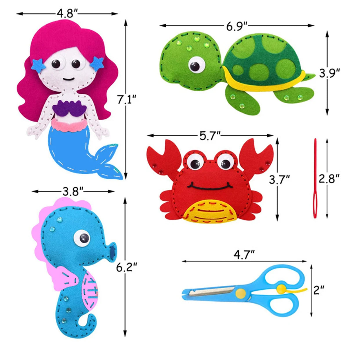Kids Sea Animals Sewing Kit – Felt Plush Craft Set