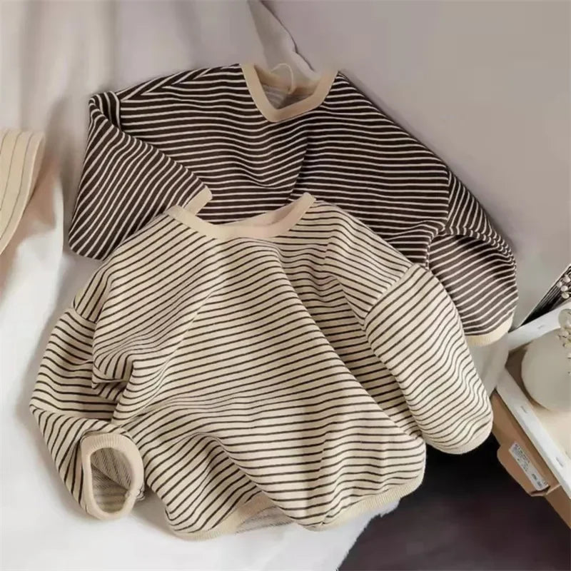 Kids Striped Cotton Long Sleeve T-Shirt
