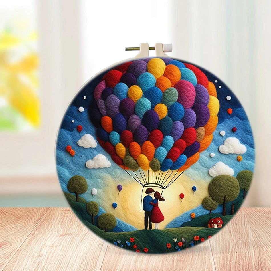 DIY Wool Felting Kit – Hot Air Balloon Handmade Picture