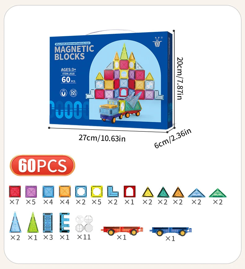 Magnetic Tiles Building Blocks – STEM Toy for Kids 3-8