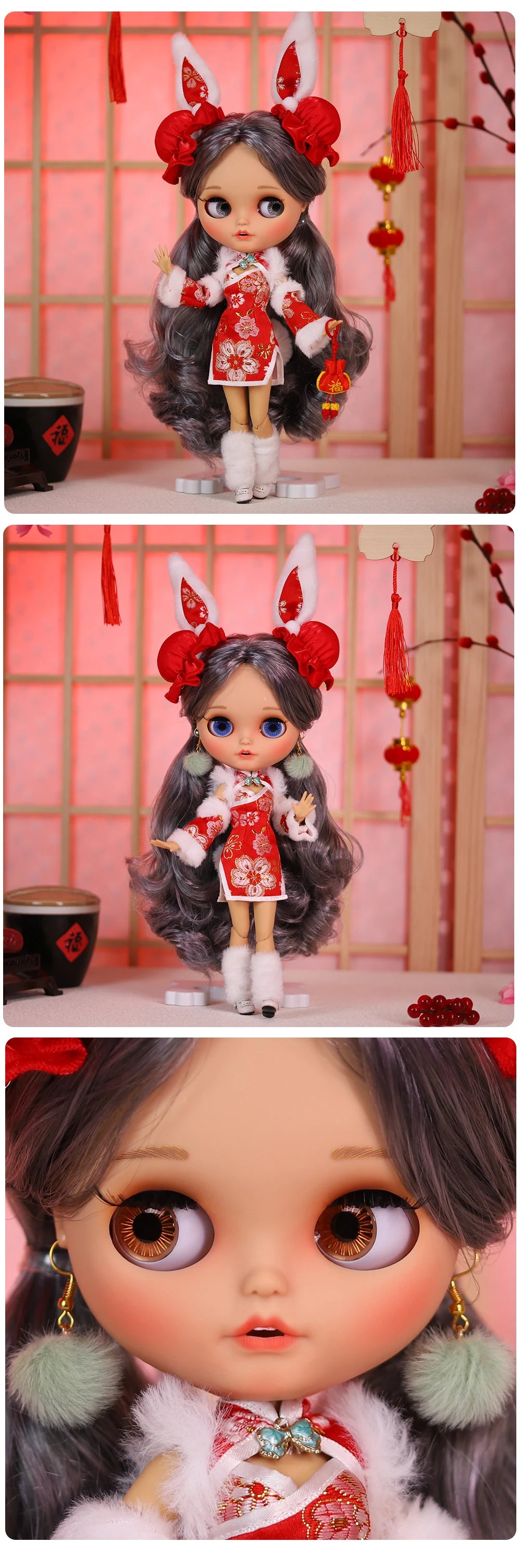 ICY DBS 1/6 BJD Blythe Doll – 30CM Jointed Anime Doll Tan Skin