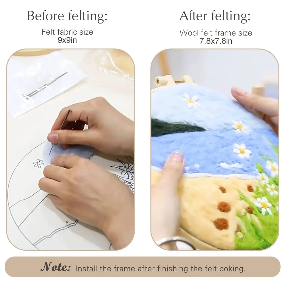 DIY Wool Felting Kit – Hot Air Balloon Handmade Picture