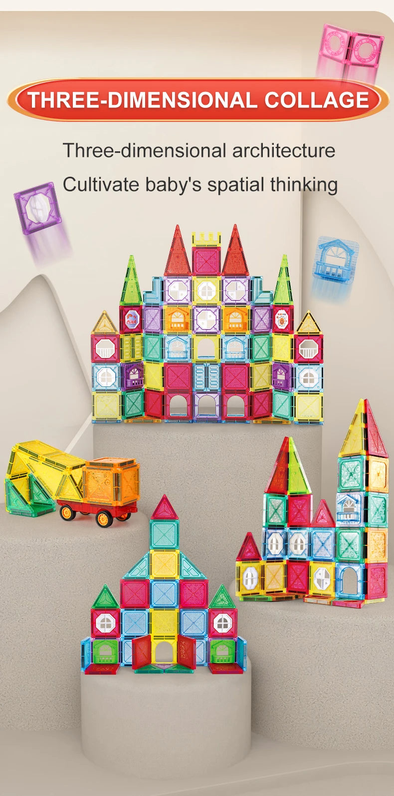 Magnetic Tiles Building Blocks – STEM Toy for Kids 3-8