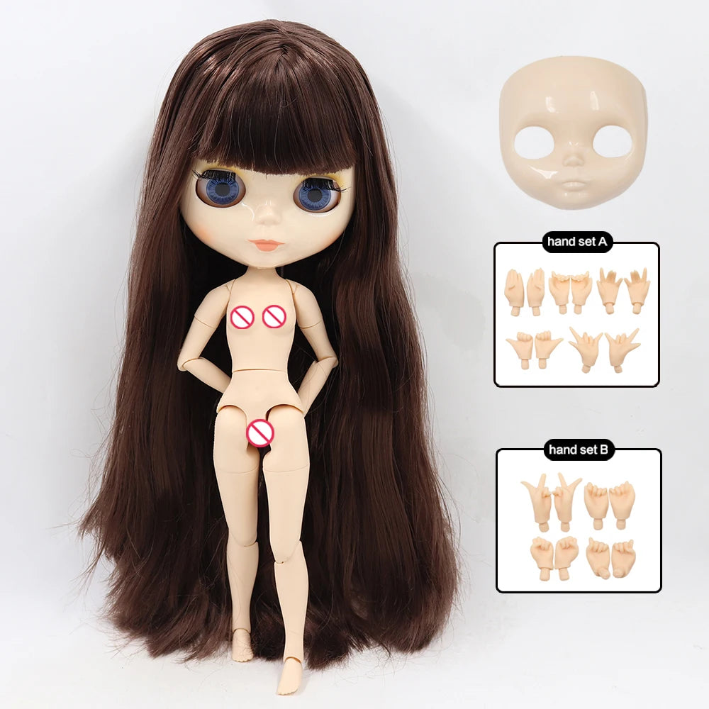 ICY DBS Blyth Doll Joint Body 30CM BJD Toy White Shiny Face and frosted Face with Extra Hands AB and Panel 1/6 DIY Fashion Doll