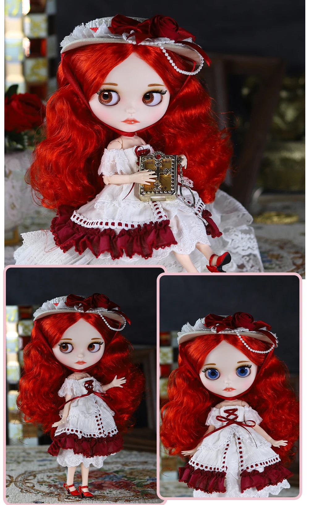 ICY DBS Blyth Doll Joint Body 30CM BJD Toy White Shiny Face and frosted Face with Extra Hands AB and Panel 1/6 DIY Fashion Doll