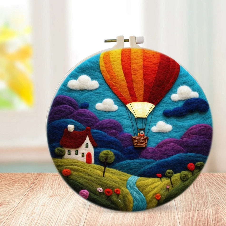 DIY Wool Felting Kit – Hot Air Balloon Handmade Picture
