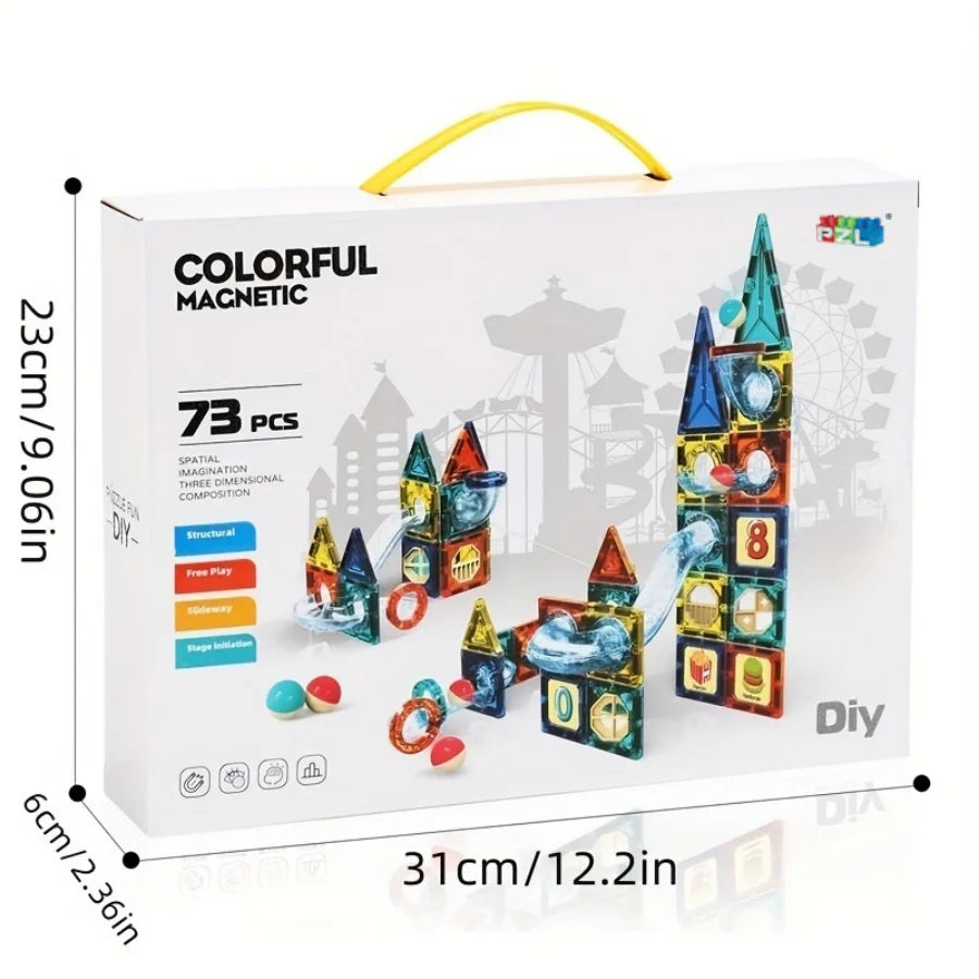 73PCS Magnetic Pipe Building Blocks – Educational Playset for Kids