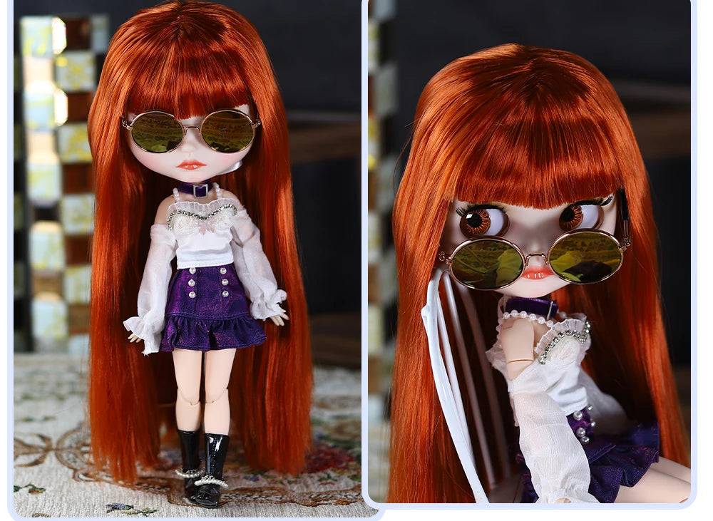 ICY DBS Blyth Doll Joint Body 30CM BJD Toy White Shiny Face and frosted Face with Extra Hands AB and Panel 1/6 DIY Fashion Doll