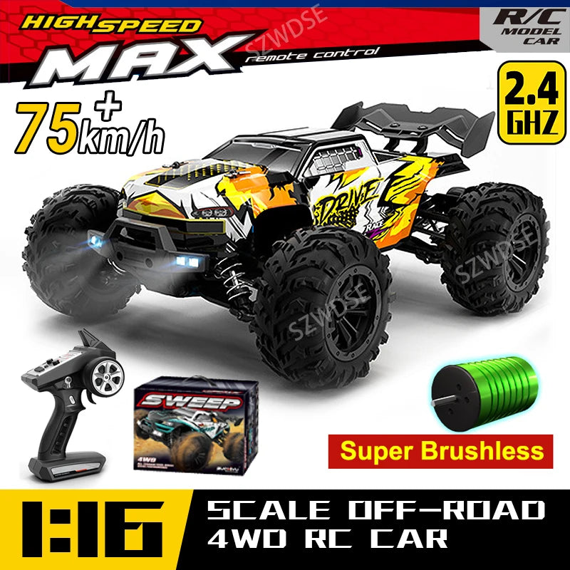 WLtoys 16101 Pro – 1/16 Scale 4WD High-Speed RC Car with LED Lights