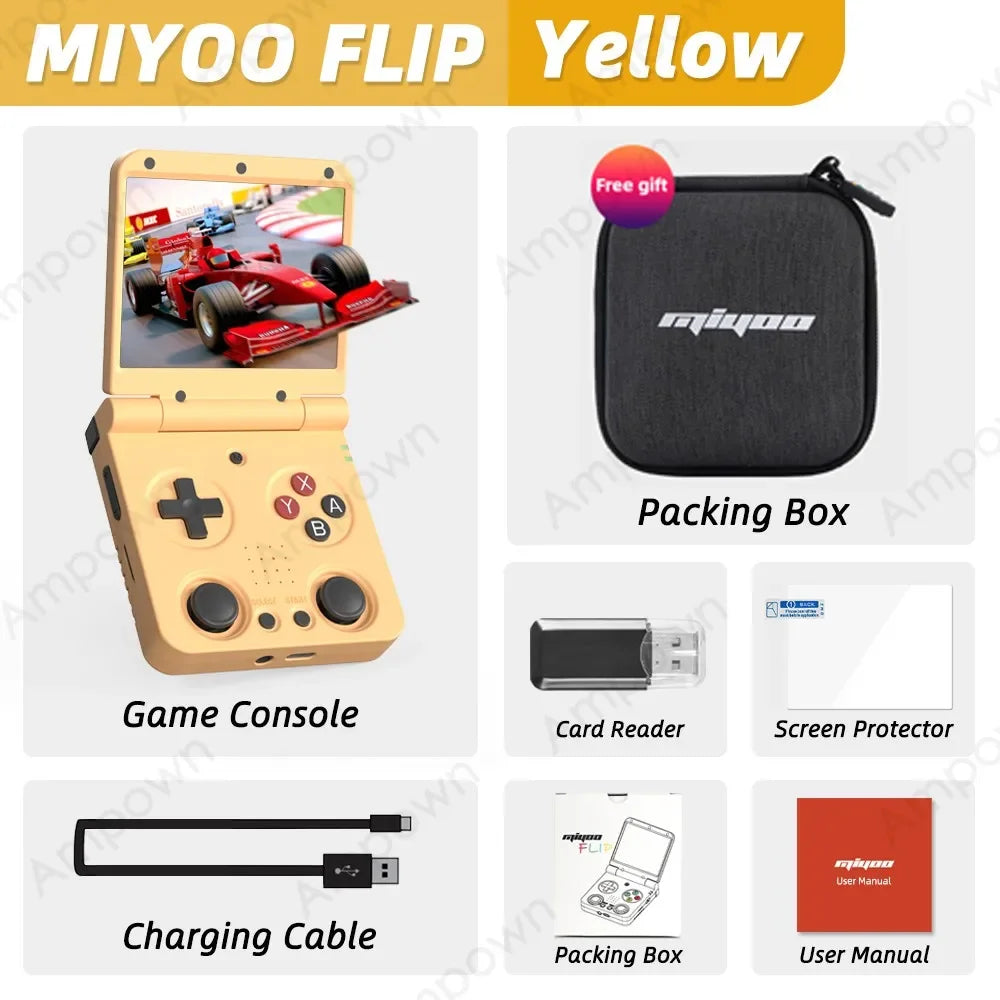 MIYOO Flip V2 Handheld Game Console – 3.5" IPS Screen