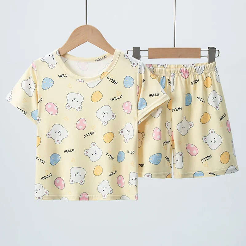 2-Piece Kids Summer Set – Short Sleeve Top & Shorts