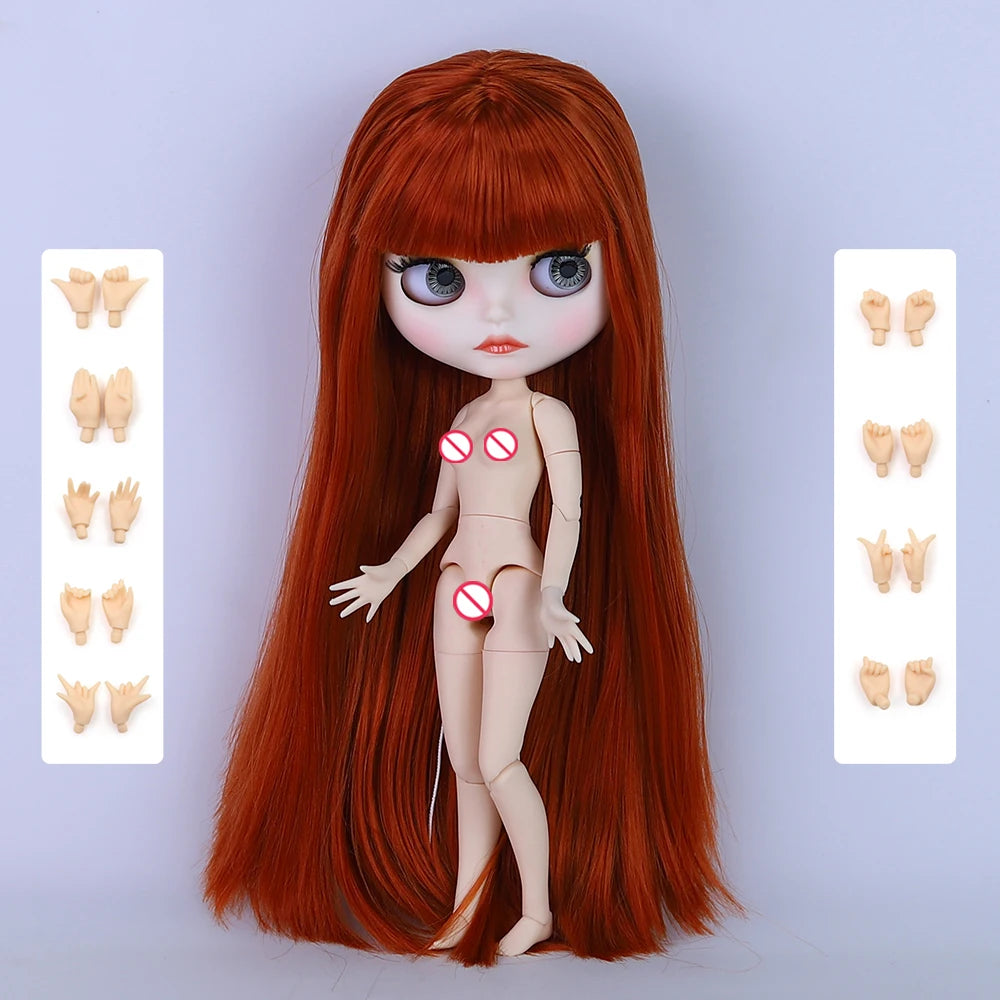 ICY DBS Blyth Doll Joint Body 30CM BJD Toy White Shiny Face and frosted Face with Extra Hands AB and Panel 1/6 DIY Fashion Doll