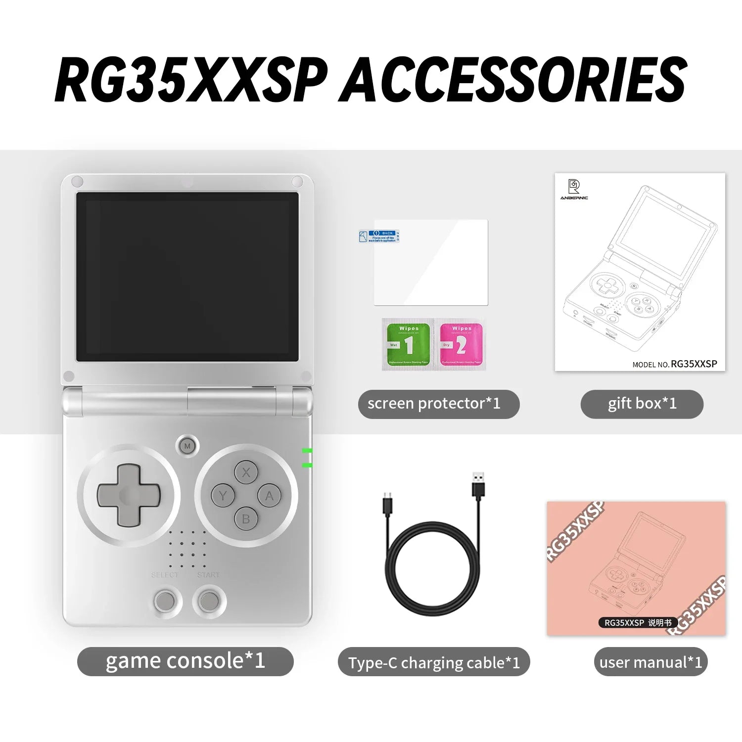 ANBERNIC RG35XXSP Flip Game Console – 3.5" IPS Screen