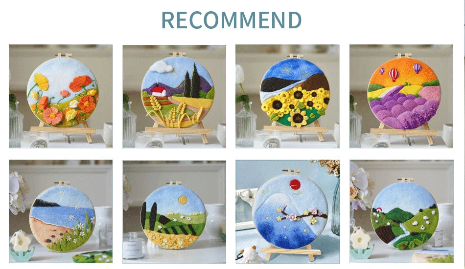 DIY Wool Felting Kit – Hot Air Balloon Handmade Picture