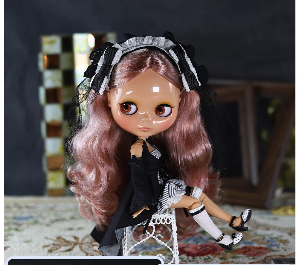 ICY DBS Blyth Doll Joint Body 30CM BJD Toy White Shiny Face and frosted Face with Extra Hands AB and Panel 1/6 DIY Fashion Doll