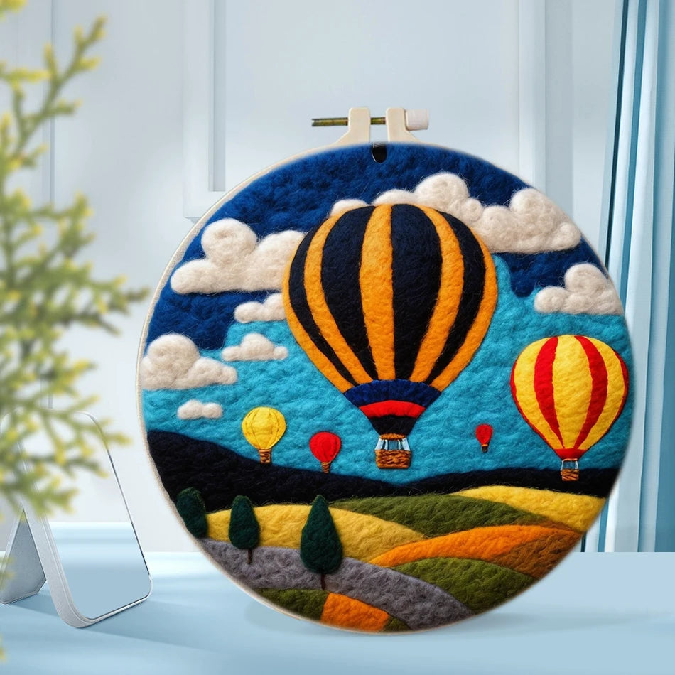 DIY Wool Felting Kit – Hot Air Balloon Handmade Picture