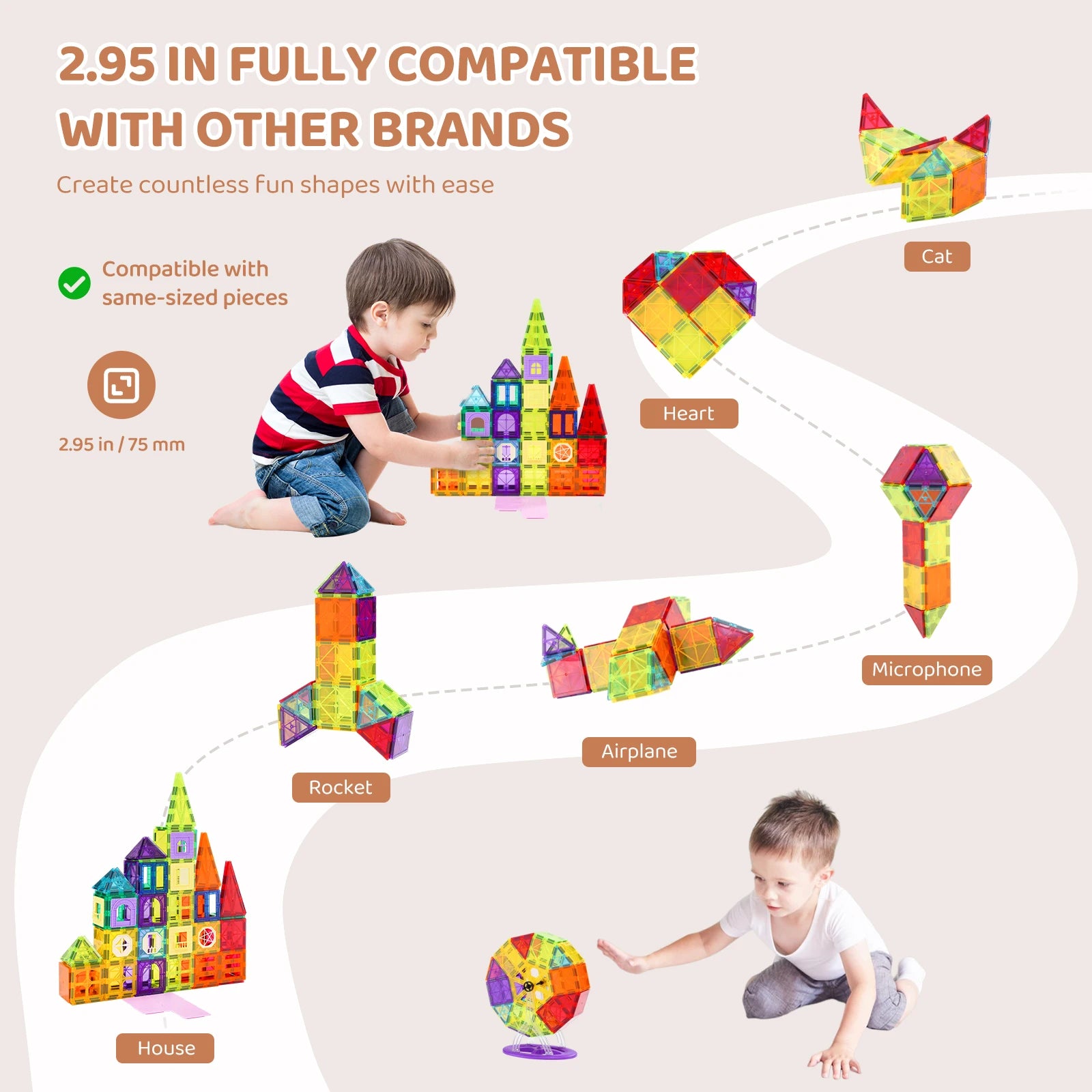 SucceBuy 181PCS Magnetic Tiles – Montessori Building Blocks