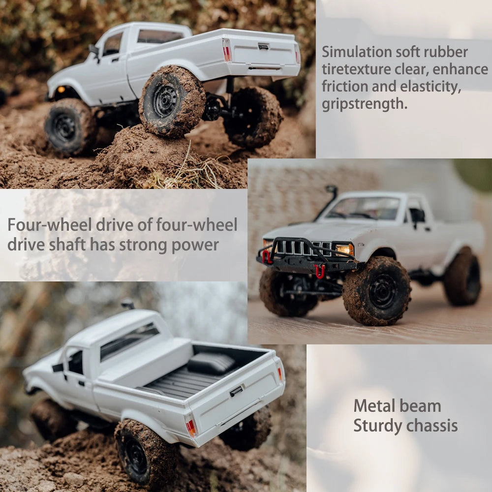 WPL C24-1 RC Car – 1:16 4WD Rock Crawler with LED Lights