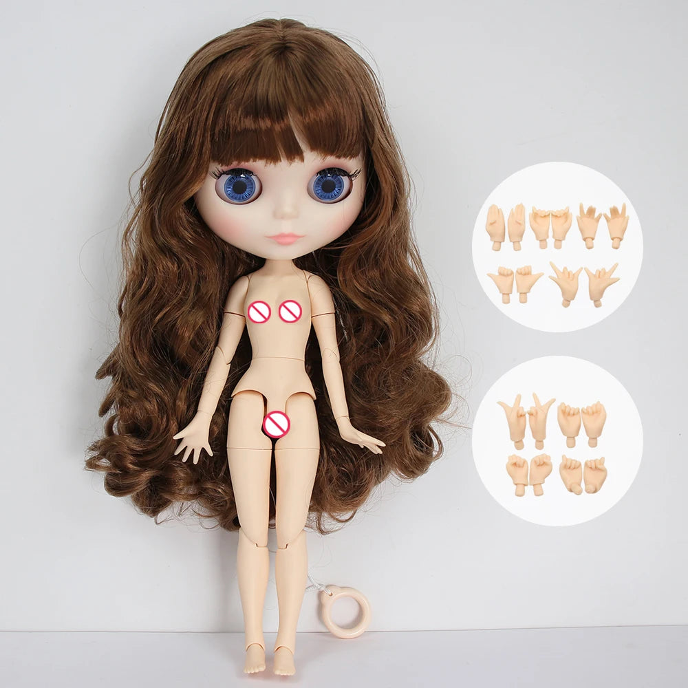 ICY DBS Blyth Doll Joint Body 30CM BJD Toy White Shiny Face and frosted Face with Extra Hands AB and Panel 1/6 DIY Fashion Doll
