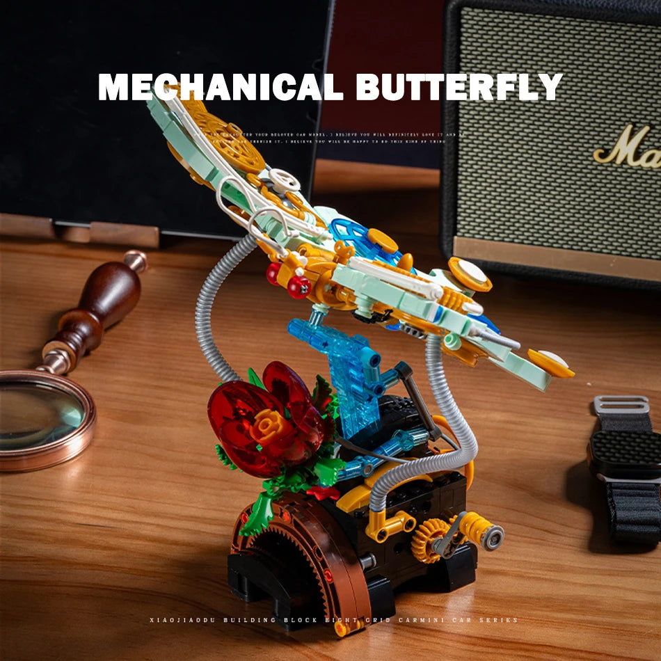 576PCS MOC Mechanical Butterfly – Biomimetic Steampunk Insect Model