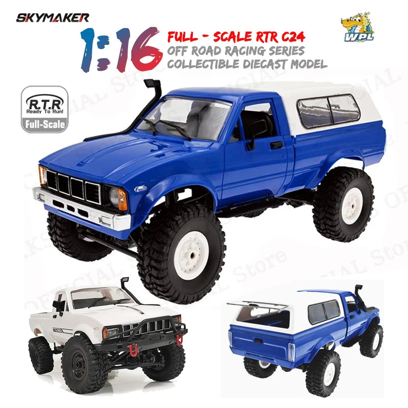 WPL C24-1 RC Car – 1:16 4WD Rock Crawler with LED Lights