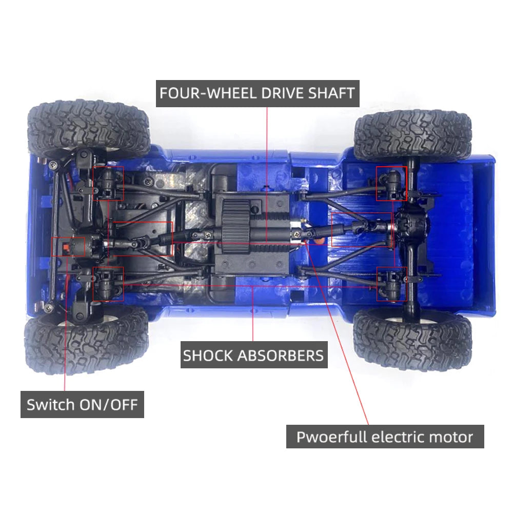 WPL C24-1 RC Car – 1:16 4WD Rock Crawler with LED Lights