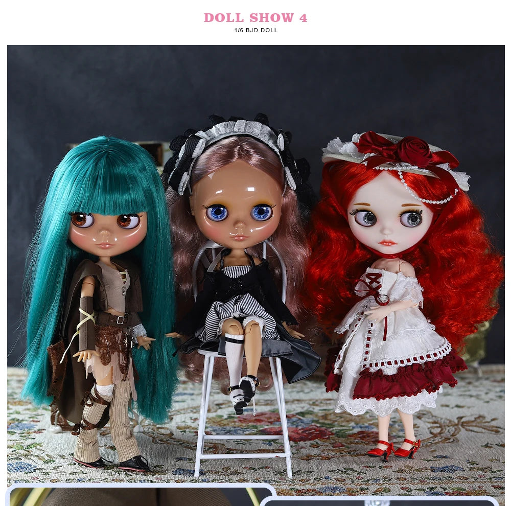 ICY DBS Blyth Doll Joint Body 30CM BJD Toy White Shiny Face and frosted Face with Extra Hands AB and Panel 1/6 DIY Fashion Doll