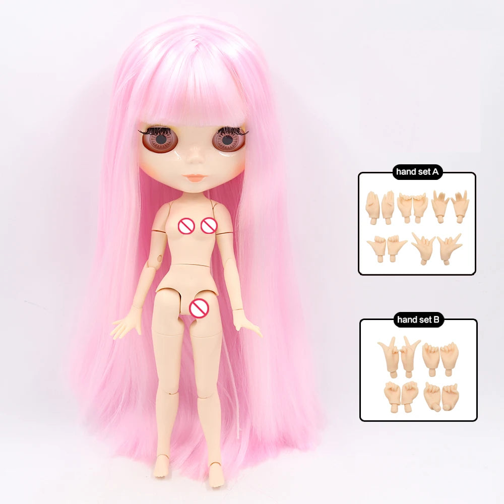 ICY DBS Blyth Doll Joint Body 30CM BJD Toy White Shiny Face and frosted Face with Extra Hands AB and Panel 1/6 DIY Fashion Doll