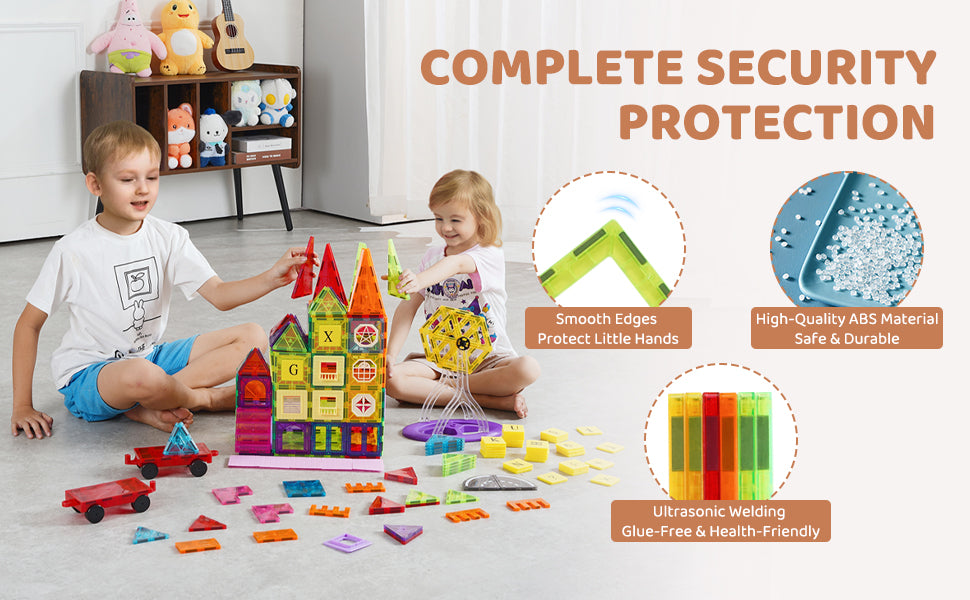 SucceBuy 181PCS Magnetic Tiles – Montessori Building Blocks